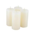 Hoogwaardige & rustieke stompkaarsen - 4 stuks - SafeCandle - waskaarsen/Rustieke stickers/adventskaarsen Kerstmis (wolwit, groot: hoogte 14 cm/Ø 7 cm)