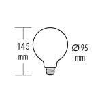 8x  Vintage Design LED lamp in retro stijl voor sfeerverlichting E27 G95 Edison lamp, 4W 200lm 1800K extra warm wit 320° 230V flikkervrij, niet dimbaar