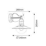 8270, Oslo wandlamp, metaal, 60 watt, E27, roestvrij staal, 28 x 24 x 28 cm