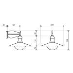 Buitenwandlamp aluminium kunststof in goud antiek IP44 balkonhuis B: 24 cm E27 max. 60 watt landhuis rustieke wandlamp tuin
