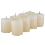 Hoogwaardige & rustieke stompkaarsen – 8 stuks – waskaarsen/rustickers/adventskaarsen Kerstmis (wolwit, klein: hoogte 8 cm/Ø 7 cm)