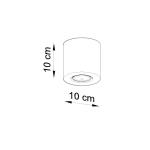 Orbis Downlight Plafondlamp, modern design, industriële stijl, cilindrische vorm, van beton, 1 x verwisselbare GU10-gloeilamp, grijs, 10 x 10 x 10 cm