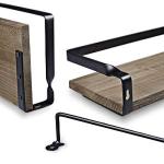 Zwevende houten wandplank, wandgemonteerde zwevende planken met handdoekhouder, rustieke opbergplanken, ideaal voor woonkamer, slaapkamer, hal, badkamer, 2 stuks (donkerbruin)