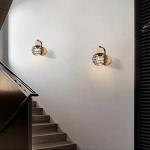 Wandlamp voor binnen, 2 stuks vintage wandlampen, industriële wandverlichting, E27 retro lamp van kooi metaal en hout, vintage wandlamp voor woonkamer, eetkamer, slaapkamer, hal, 