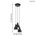serie PRIDDY, Wandlampe zwart/wit, een maat