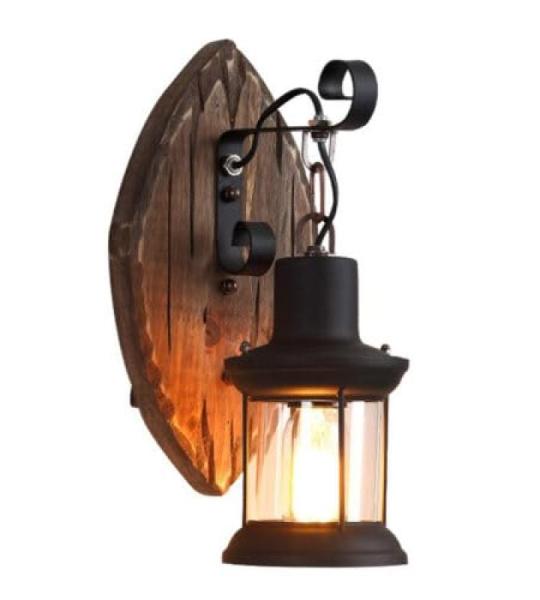 Antik Retro Vintage Industriell Holz Wandleuchte Wand Lampe Wandleuchter Licht Industrie Wandlampe Flur Schlafzimmer Treppen AußEn Garten Beleuchtung Rustikal Aussen Leuchte (150x