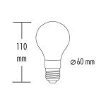 4x  Vintage Design LED lamp voor sfeerverlichting E27 A60 Edison lamp 2W 45lm 2000K rook extra warm wit 320° 230V flikkervrij, niet dimbaar