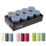 Hoogwaardige & rustieke stompkaarsen – 8 stuks – waskaarsen/rustickers/adventskaarsen Kerstmis (saffierblauw, klein: hoogte 8 cm/Ø 6 cm)