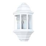 Wandlamp outdoor wit vintage, balkonlamp muur, 2-lichts, IP44, E27, B:24 cm, balkon, terras, tuin, buitenlamp, maritieme buitenlamp
