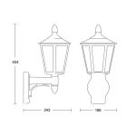 buitenlamp L 15 wit, klassieke buitenwandlamp, lantaarn, max. 60 W, E27, buitenlamp zonder bewegingsmelder