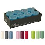 Hoogwaardige en rustieke stompkaarsen – 8 stuks – waskaarsen/rustickers/adventskaarsen Kerstmis (turquoise, klein: hoogte 8 cm/Ø 7 cm)