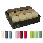 Hoogwaardige & rustieke stompkaarsen – 12 stuks - SafeCandle - waskaarsen/rustieke stickers/adventskaarsen Kerstmis (Nature Color-Mix, klein: hoogte 8 cm/Ø 6 cm)