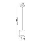 Orbis Hanglamp met cilindrische kap, plafondlamp, woonkamer, eetkamer, lamp, keuken en hal, van aluminium in zwart, 10 x 10 x 110 cm