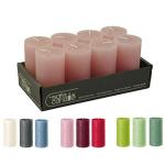Hoogwaardige & rustieke stompkaarsen – 8 stuks – waskaarsen/rustickers/adventskaarsen Kerstmis (antiek roze, standaard: hoogte 11 cm/Ø 6 cm)