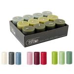 Hoogwaardige en rustieke stompkaarsen – waskaarsen/rustickers/adventskaarsen Kerstmis (Green Festive-Mix, klein: hoogte 8 cm/Ø 6 cm)