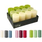 Hoogwaardige & rustieke stompkaarsen – 12 stuks – SafeCandle – waskaarsen/Rustieke kaarsen/Adventkaarsen Kerstmis (Happy Green-Mix, standaard: hoogte 11 cm/Ø 6 cm)