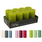 Hoogwaardige & rustieke stompkaarsen – 8 stuks - SafeCandle - waskaarsen/rokersen/adventskaarsen Kerstmis (limoengroen, standaard: hoogte 11 cm/Ø 6 cm)