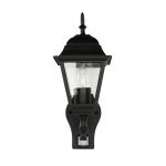 TIROL Outdoor wandlamp met bewegingsmelder, aluminium en glas, zwart, IP44, tuin, H: 37,5 cm, E27 lantaarn, wandlamp, huiswand