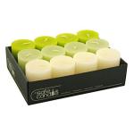 Hoogwaardige en rustieke stompkaarsen – 12 stuks – waskaarsen/rustickers/adventskaarsen Kerstmis (Happy Green-Mix, klein: hoogte 8 cm/Ø 6 cm)