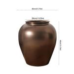 Plaats een grote vaas op de grond Grijs-goud Klei Potten Woonkamer Decoraties kunnen worden geplaatst Gedroogde bloemen ​​Lichte luxe en sfeervolle decoraties Decoratieve bloem