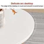 Couchtisch, Satztisch, 2er-Set, großer ovaler Couchtisch und Kleiner runder Beistelltisch mit Ablagefläche, 2-in-1-Sofatisch, Teetisch mit Beinen aus Massivholz, für，Weiß