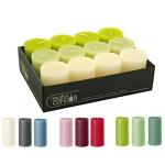 Hoogwaardige en rustieke stompkaarsen – 12 stuks – waskaarsen/rustickers/adventskaarsen Kerstmis (Happy Green-Mix, klein: hoogte 8 cm/Ø 6 cm)