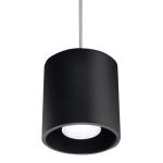 Orbis Hanglamp met cilindrische kap, plafondlamp, woonkamer, eetkamer, lamp, keuken en hal, van aluminium in zwart, 10 x 10 x 110 cm