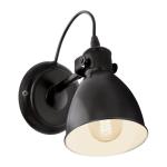 wandlamp PRIDDY, 1 lichtbron, Vintage wandarmatuur met industrieel ontwerp, retro muurspot van staal, kleur: zwart, wit, fitting: E27