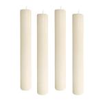Set van 4 rustieke staafkaarsen, hoogte: 24 cm, diameter: 3,4 cm, 24 uur brandduur, dikke kaarsen, dinerkaarsen, tafelkaarsen, kerkkaarsen, kleur: greige