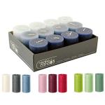 Hoogwaardige en rustieke stompkaarsen – 12 stuks – waskaarsen/rustickers/adventskaarsen Kerstmis (blauw mix, klein: hoogte 8 cm/Ø 6 cm)