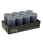 Hoogwaardige & rustieke stompkaarsen – 8 stuks – waskaarsen/rustickers/adventskaarsen Kerstmis (saffier blauw, standaard: hoogte 11 cm/Ø 6 cm)