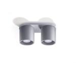 Orbis Downlight Plafondlamp, modern design met cilindrische lampenkappen, van aluminium, met 2 verwisselbare GU10-lampen, grijs, 26 x 10 x 12 cm