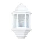 Wandlamp outdoor wit vintage, balkonlamp muur, 2-lichts, IP44, E27, B:24 cm, balkon, terras, tuin, buitenlamp, maritieme buitenlamp