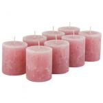 Hoogwaardige & rustieke stompkaarsen – 8 stuks – SafeCandle – waskaarsen/rustickers/adventskaarsen Kerstmis (antiek roze, klein: hoogte 8 cm/Ø 7 cm)