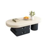 Luxe moderne minimalistische salontafel met opbergplank voor woonkamer klein formaat (100x60x40cm)
