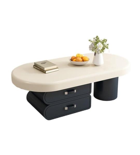 Luxe moderne minimalistische salontafel met opbergplank voor woonkamer klein formaat (100x60x40cm)