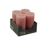 Hoogwaardige & rustieke stompkaarsen - 4 stuks - SafeCandle - waskaarsen/Rustieke Stickers/Advent kaarsen Kerstmis (antiek roze, groot: hoogte 14cm / Ø 7cm)