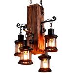 Retro hanglamp loft bar industriële hanglamp creatieve persoonlijkheid woonkamer hout in hoogte verstelbaar E27 industriële hanglamp voor eetkamer woonkamer keuken café