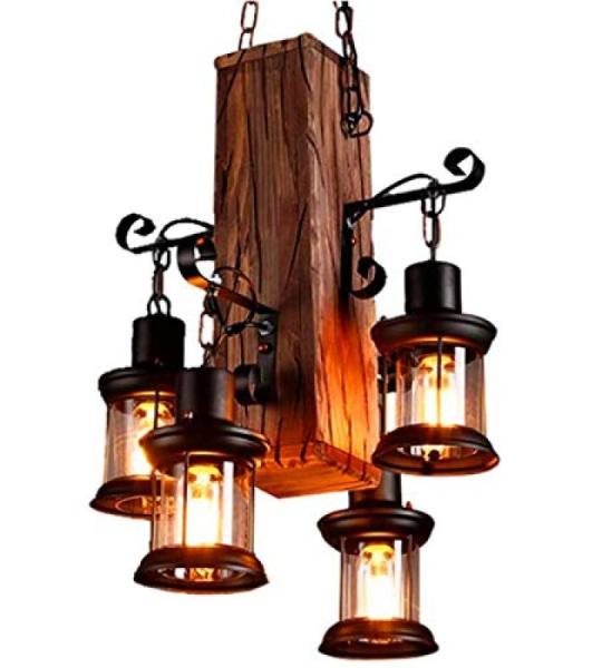 Retro hanglamp loft bar industriële hanglamp creatieve persoonlijkheid woonkamer hout in hoogte verstelbaar E27 industriële hanglamp voor eetkamer woonkamer keuken café
