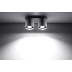 Orbis Downlight Plafondlamp, modern design met cilindrische lampenkappen, van aluminium, met 2 verwisselbare GU10-lampen, grijs, 26 x 10 x 12 cm