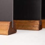 WC123F Tafelblad krijtbord met plint, hout, donker eiken, A3, 42 x 30 x 4 cm