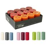 Rustieke stompkaarsen – 12 stuks - waskaarsen/Rusticker-zen/adventskaarsen Kerstmis (Red Fall-mix, standaard: hoogte 11 cm / Ø 6 cm)