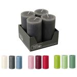 Hoogwaardige & rustieke stompkaarsen – 4 stuks – waskaarsen/rustickers/adventskaarsen Kerstmis (antraciet, groot: hoogte 14cm / Ø 7cm)