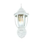 Aluminium wandlamp buiten wit rustiek glas E27 H: 38cm IP44 buitenlamp binnenplaats tuin balkon terras