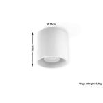 NIEUW witte keuken en de woonkamer-aluminium Sollux Orbus 1 SL.0021 ronde moderne plafondlamp Loft 1-FLG. LED GU-10 lampen - bij Amazon voor de voordeligste prijs