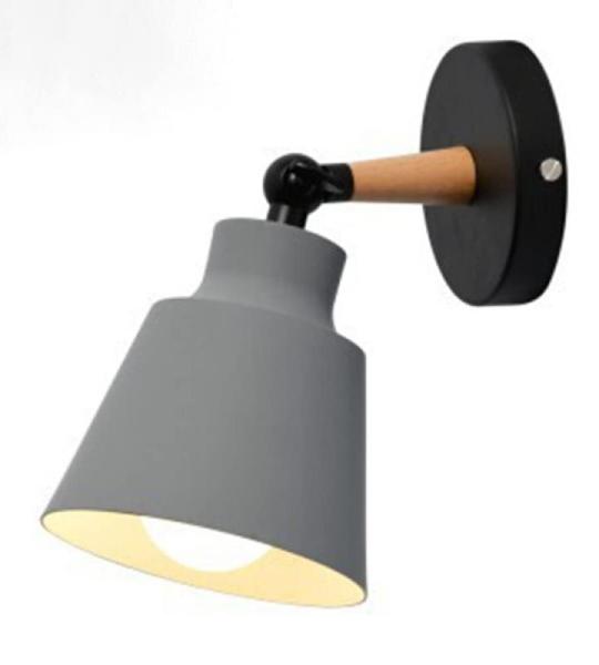 Wandlamp, verstelbare wandlamp van metaal, 1 lichtpunt, met verstelbare lampenkap, 1 x E27-fitting, 60 watt, eenvoudig, stijlvol design, kelder/trappenhuis/slaapkamer/kinderkamer