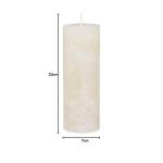 Macon rustieke stompkaars in verschillende kleuren en maten, antieke kaars, 100% paraffine, lange brandduur (crème, 20 x 7 cm)