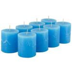 Hoogwaardige en rustieke stompkaarsen – 8 stuks – waskaarsen/rustickers/adventskaarsen Kerstmis (turquoise, klein: hoogte 8 cm/Ø 7 cm)