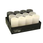 Hoogwaardige en rustieke stompkaarsen – 12 stuks – waskaarsen/rustickers/adventskaarsen Kerstmis (Midnight Color-Mix, standaard: hoogte 11 cm/Ø 6 cm)