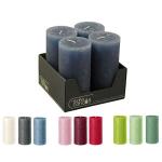 Hoogwaardige & rustieke stompkaarsen - 4 stuks - SafeCandle - waskaarsen/Rustieke stickers/adventskaarsen Kerstmis (saffier blauw, groot: hoogte 14 cm/Ø 7 cm)